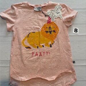 Minti Pink Kids T-Shirt with Party Lion Graphic size 8